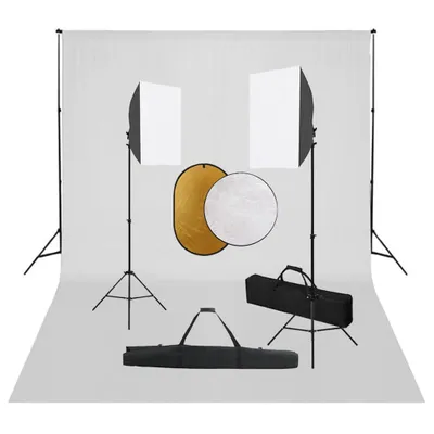 Image de Kit de studio photo boîtes à lumière toile de fond réflecteur