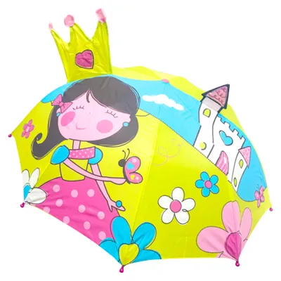 Produktbild von Kinder Regenschirm 3D Prinzessin Stock-Schirm Mädchen
