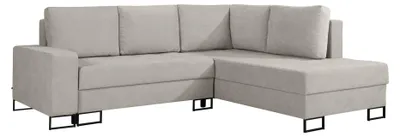 Produktbild von Selsey Larelle – Ecksofa mit Schlaffunktion & Bettkasten, Chenille, Ottomane rechts, Hellbeige