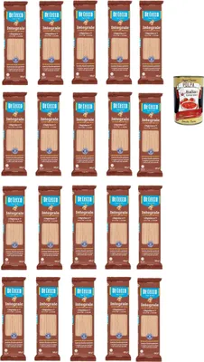 Produktbild von De Cecco Integrale Linguine N° 7, Pasta integrale, Vollkornnudeln, 20x 500g + Italian Gourmet polpa 400g