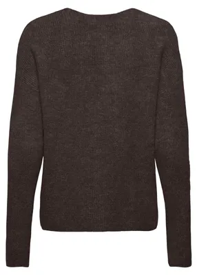 Immagine prodotto di SOLO SU ONLCAMILLA: Maglione a collo a V, maniche lunghe, color caffè/melange, taglia S