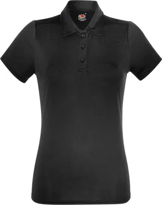 Produktbild von Fruit Of The Loom Damen Kurzarm Polo-Shirt BC3480 (Large) (Schwarz)