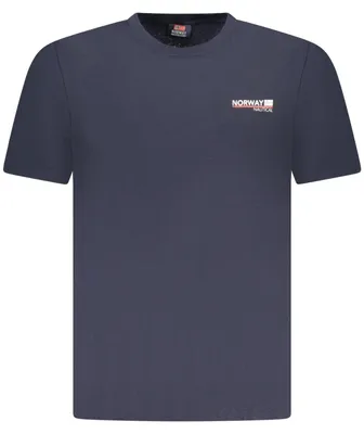 Immagine prodotto di T-shirt da uomo blu - manica corta, collo rotondo, stampa moderna