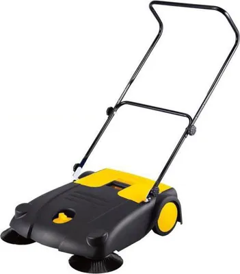 Produktbild von Syntrox Germany Kehrmaschine 70 cm Breite – Manuell, 2 Seitenbesen, 20 L Behälter, 2.000 m²/h, Platz 4 im Test
