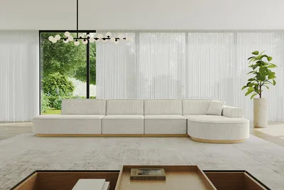 Produktbild von ALTDECOR Ecksofa in L-Form MARI-L3-v2 - 413x171x83 cm Cremeweiß - Corner Sofa Bett Eckcouch Couch Wohnlandschaft Cauchsofa