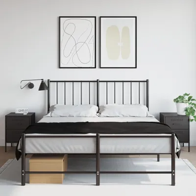 Productafbeelding van vidaXL Nachtkastjes, 2 stuks, zwart, 36x39x50,5 cm, staal