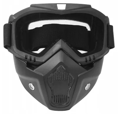 Produktbild von Motorrad Crossbrille mit Maske getönt Schwarz