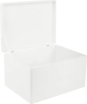 Zdjęcie produktu dla Creative Deco XXL Białe Duże Drewniane Pudełko z Pokrywą do Przechowywania | 40 x 30 x 24 cm (+/- 1 cm) | Bez Uchwytów | Skrzynia do Dekoracji