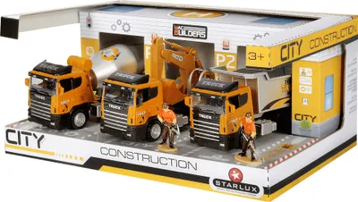 Produktbild von Bauhof Spielzug Set inkl. Baufahrzeuge und Figuren