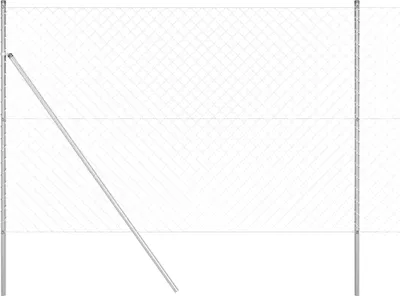 Zdjęcie produktu dla vidaXL System ogrodzeniowe łańcuchowe, elementy mocujące do podłoża, 10 x 1,6 m, stal ocynkowana, kolor srebrny