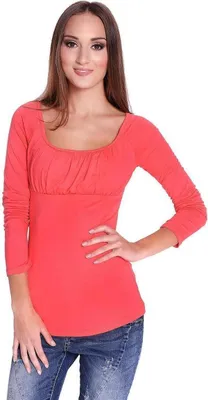 Immagine prodotto di Camicia lunga da donna con collo a U; corallo/2XL/3XL 44/46