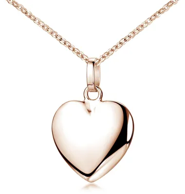 Produktbild von MATERIA by Matthias Wagner Rosegold Anhänger Herz mit Kette - 925 Silber Damen Schmuck vergoldet in Geschenk-Etui KA-272-Rose