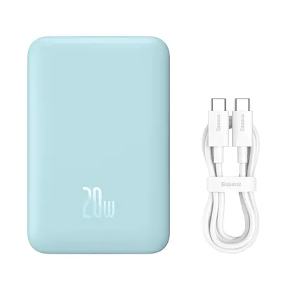 Produktbild von Baseus PPCX110103, 10000 mAh, Lithium Polymer (LiPo), Kabelloses Aufladen, 20 W, Blau