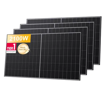 Produktbild von Powerness® LONGi Hi-MO X10 2100Wp BC Bifaziale Solarmodule für Balkonkraftwerke Photovoltaik Glas-Glas (4 Stück)