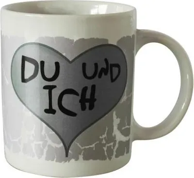 Produktbild von Tasse mit Print Herz Du und Ich 57512 weiss