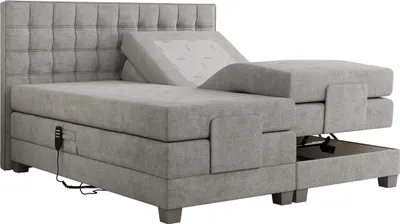 Produktbild von Boxspringbett mit Motor, elektrisch - Elektro - 200x200cm - Hellgrau - H3