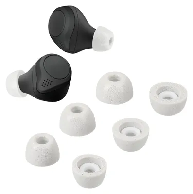 Produktbild von kwmobile 6x Ersatz In Ear Kopfhörer kompatibel mit Jabra Elite 75t /65t / Active - 3 Größen - Polster Ohrstöpsel In-Ear Ohrhörer - Grau