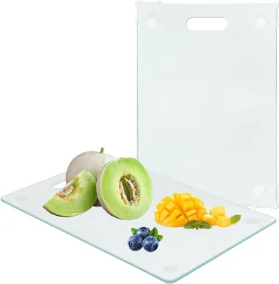 Obrázek produktu pro Skleněné prkénka na krájení, rozměry 30 x 20 cm, 2 kusy, odolná proti poškrábání, vhodné do kuchyně