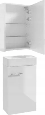Zdjęcie produktu dla Zestaw szafka łazienkowa z umywalką 60x40+szafka łazienkowa z lustrem 40x60 Napoli