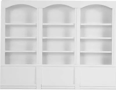 Immagine prodotto di 1:12 Casa delle bambole Accessori Mini Libreria Vetrina Scaffale Mobili Giocattolo Bianco Bianco