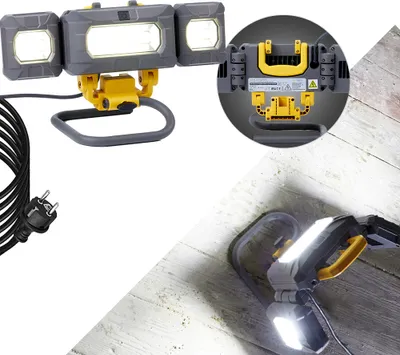 Produktbild von LED Arbeitsstrahler Baustrahler mit schwenkbaren Seitenstrahlern 4000 Lumen