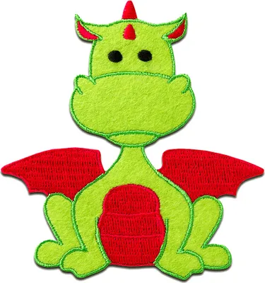 Obrázok produktu pre Drak - nášivka, nažehľovačka, nažehľovací obrázok, nášivka, nažehľovačka, veľkosť: 9 x 8,4 cm