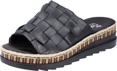 Produktbild von Rieker Damen Plateau Keilabsatz Pantoletten V7988, Größe:39 EU, Farbe:Schwarz