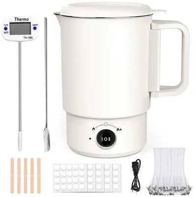 Produktbild von Elektrischer Wachsschmelzer für Kerzenherstellung - Kerzen Selber Machen Set mit 800ML Topf & Thermometer
