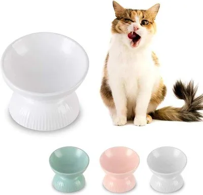Produktbild von Famanu Katzenfutterstation aus Edelstahl, erhöht, schwenkbar - Keramik