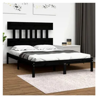 Produktbild von Bettrahmen ohne Matratze schwarz 120x200 cm aus Massivholz