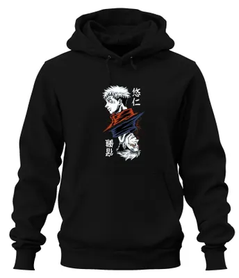 Obrázok produktu pre Jujutsu Kaisen Yuji Itadori Dvojtvárna kliatba Anime Gift Uni mikina s kapucňou, čierna, L
