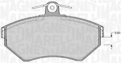 Produktbild von MAGNETI MARELLI Bremsbeläge Satz Vorne Bremsklötze für VW GOLF III (1H1) 363916060389