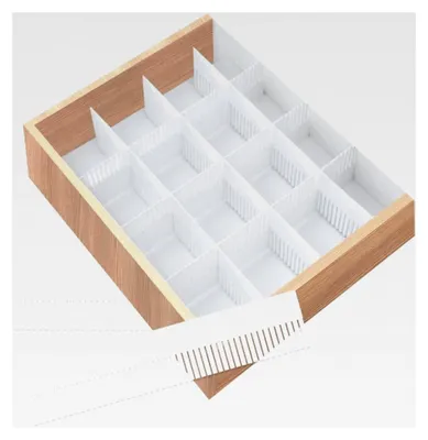 Produktbild von Weiße Schubladeneinteilung - 8 Stück Küchenunterwäsche Schubladenorganizer verstellbar (38 x 7 cm)