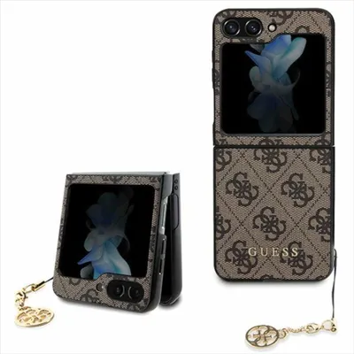Produktbild von Guess 4G Charms Collection Hlle fr Samsung Galaxy Z Flip 5  braun Handyhlle