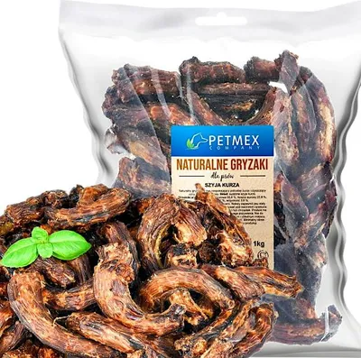 Immagine prodotto di Snack masticabile naturale per cani Petmex: colli essiccati di pollo, 1 kg