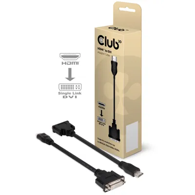 Produktbild von CLUB3D HDMI to DVI Single Link Passive Adapter, 0,40 m, HDMI, DVI, Männlich, Weiblich, 1920 x 1200 Pixel