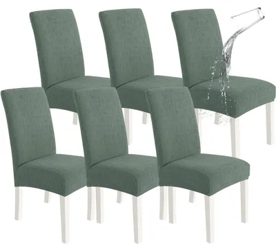 Image de 6 housses stretch pour chaises de salle à manger