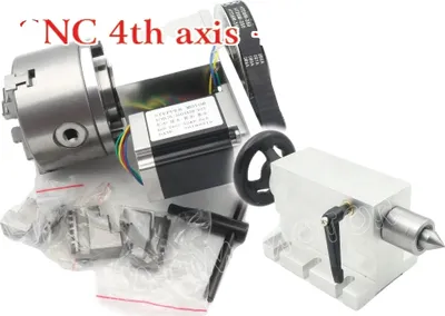 Image de Quatrième axe CNC, moteur pas à pas Nema23, 3jaw K11-100mm