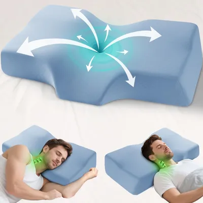 Produktbild von Ergonomisches Kopfkissen - Viscoelastischer Schaum - Nacken- und Schulterschmerzkissen