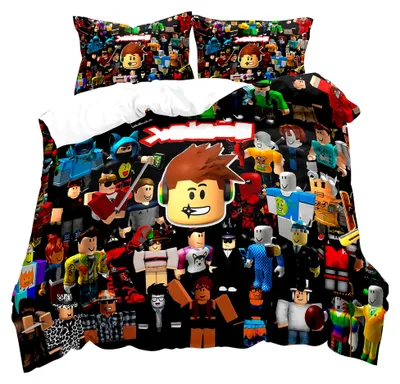 Produktbild von Roblx Bettwäsche 135x200, Anime Bettwäsche-Sets, Kinderbettwäsche, inklusive Kissenbezug 50x75cm, 2-teilig, für Mädchen und Teenager