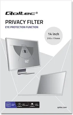 Zdjęcie produktu dla Qoltec 51051, 35,6 cm (14"), 16:9, Laptop, Prywatność