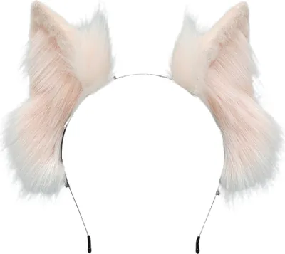 Produktbild von Handgefertigtes katzenohren Fuchs Wolf Ohren Kostüm Zubehör Damen,(pink)