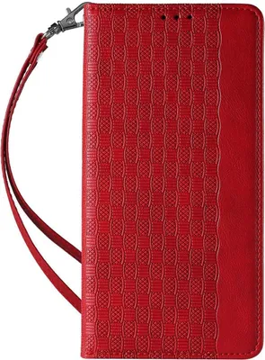 Produktbild von Samsung Galaxy S23+ Magnetische Klapphülle - Rote Portemonnaie-Handyhülle mit Handschlaufe und Standfunktion