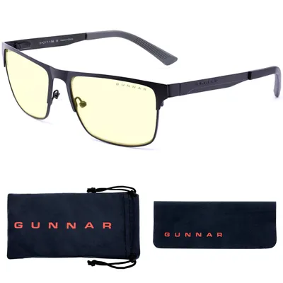 Zdjęcie produktu dla Gunnar Optiks Pendleton, Uni , Prostokąt, Klasyka, Czarny, Bursztyn, 5,7 cm