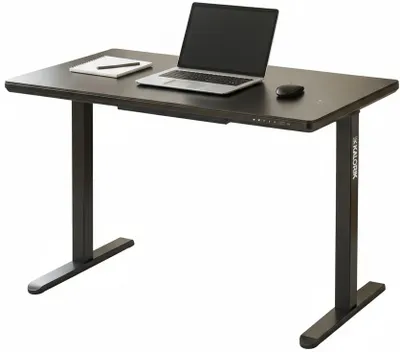 Zdjęcie produktu dla Biurko elektryczne 120x60cm regulacja wysokości ładowarka szklany blat