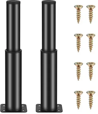 Höhenverstellbar von 15 bis 25 cm - Schwarze Metallbeine für Möbel