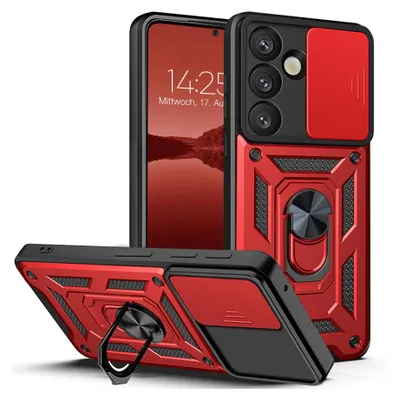 Produktbild von Armor Handyhülle für Samsung Galaxy S25 FE Kameraschutz Handy Panzer Case Cover Schutzhülle Outdoor Farbe: Rot