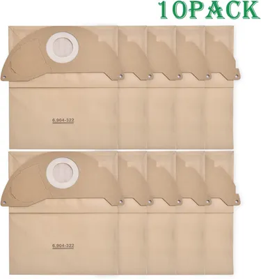 Produktbild von 10 Stück 6.904-322.0 Staubsaugerbeutel für Kärcher WD2 MV2 Premium Papierfilterbeutel für Kärcher A2004 WD 2.200 A2054 WD2250