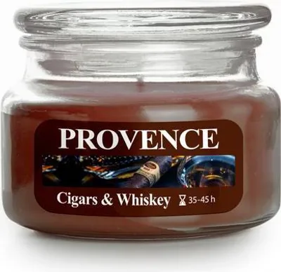 Obrázek produktu pro Svíčka Ve Skle S Víčkem 200G Cigars/Whiskey,1 Knot