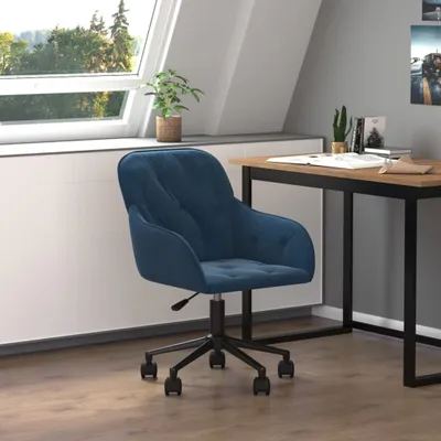 Obrázek produktu pro Designová kancelářská židle Swivel Blue Velvet - Kancelářské židle 2025 New7910426 1parcel